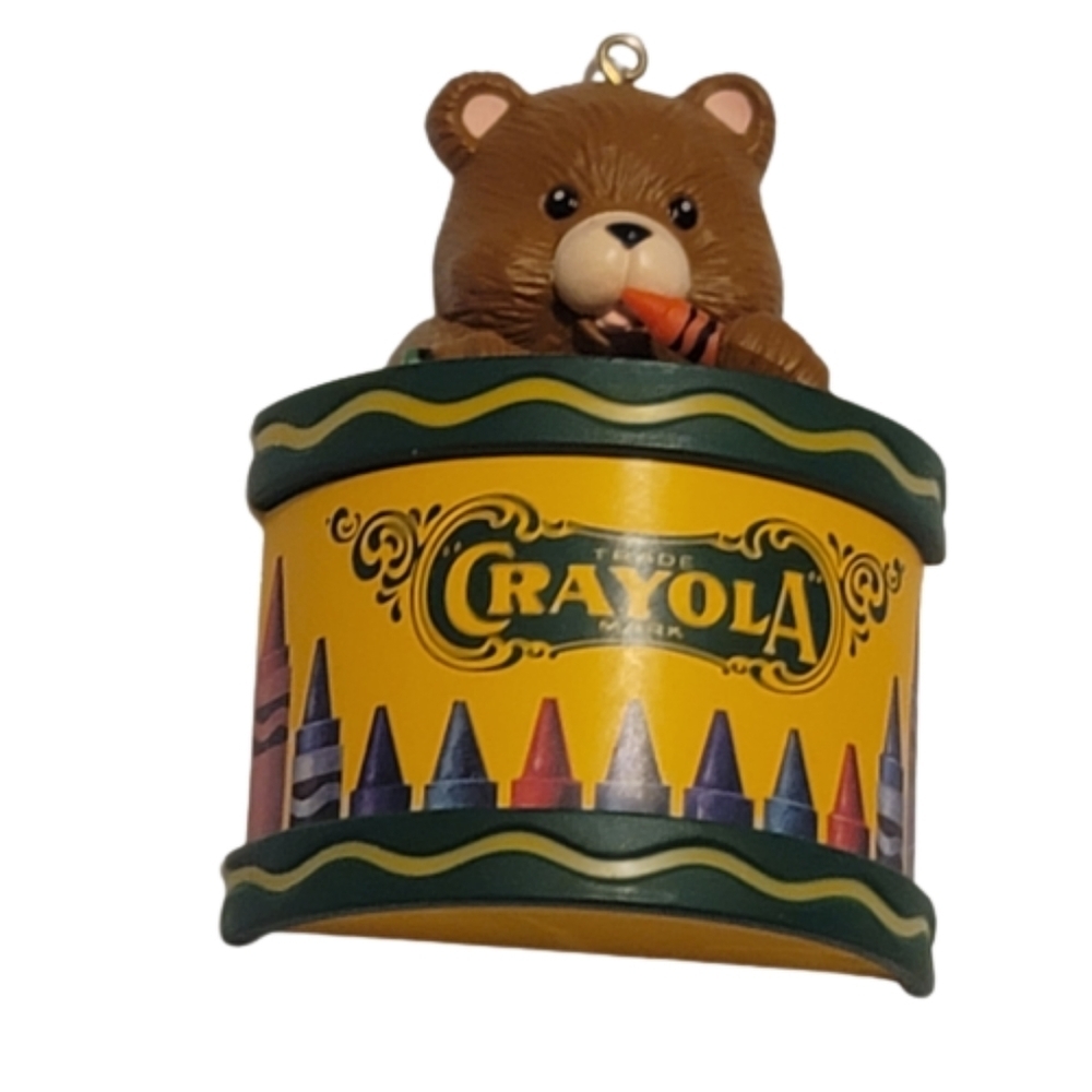 CRAYOLA Hallmark Christmas Ornament Crayons Teddy Bear Binney & Smith 1992